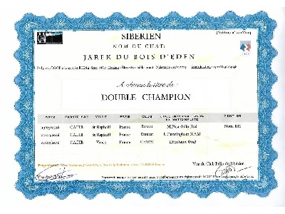 Nevazur Siberian's - Jarek valide son titre de Double Champion L.O.O.F (cursus national) !